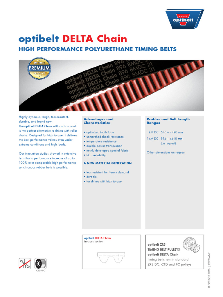 Optibelt DELTA Chain Data Sheet | PDF
