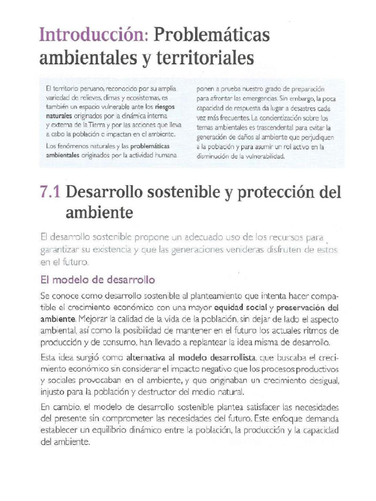 Tema Desarrollo Sostenible y Proteccion Del Medio Ambiente 3ro. | PDF