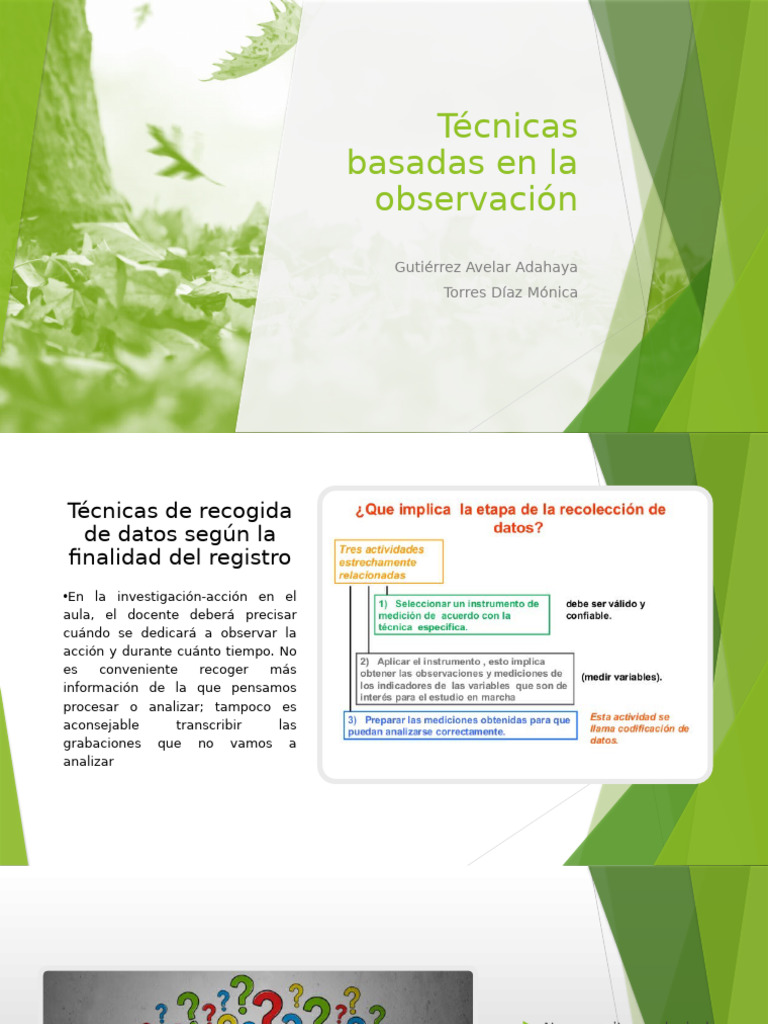 Técnicas Basadas en La Observación | PDF