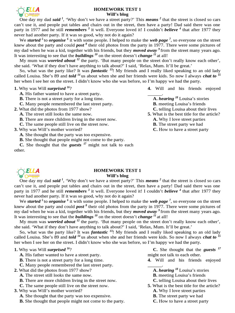 HOMEWORK TEST 1 | PDF