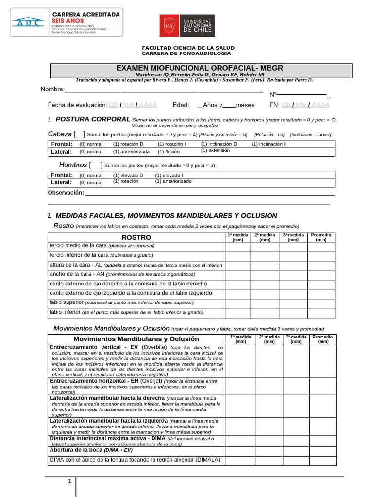 Protocolo de Evaluación MBGR Actualizado 2011 ESPAÑOL | PDF