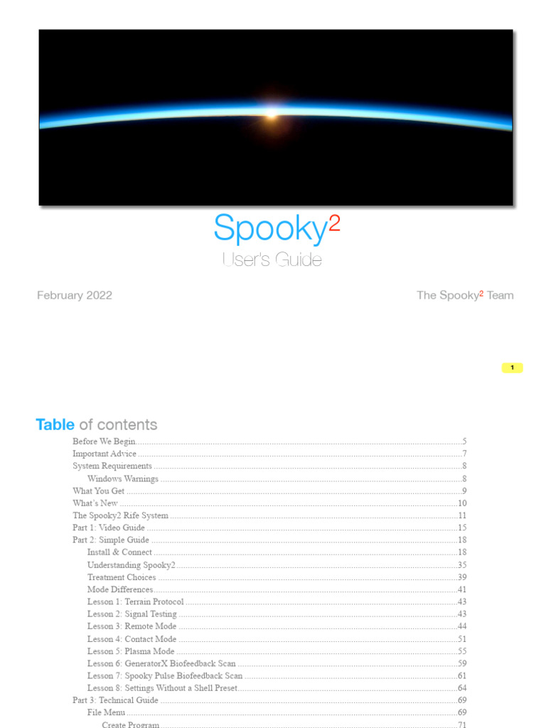 Spooky2 Users Guide 20220210-1-50 | PDF