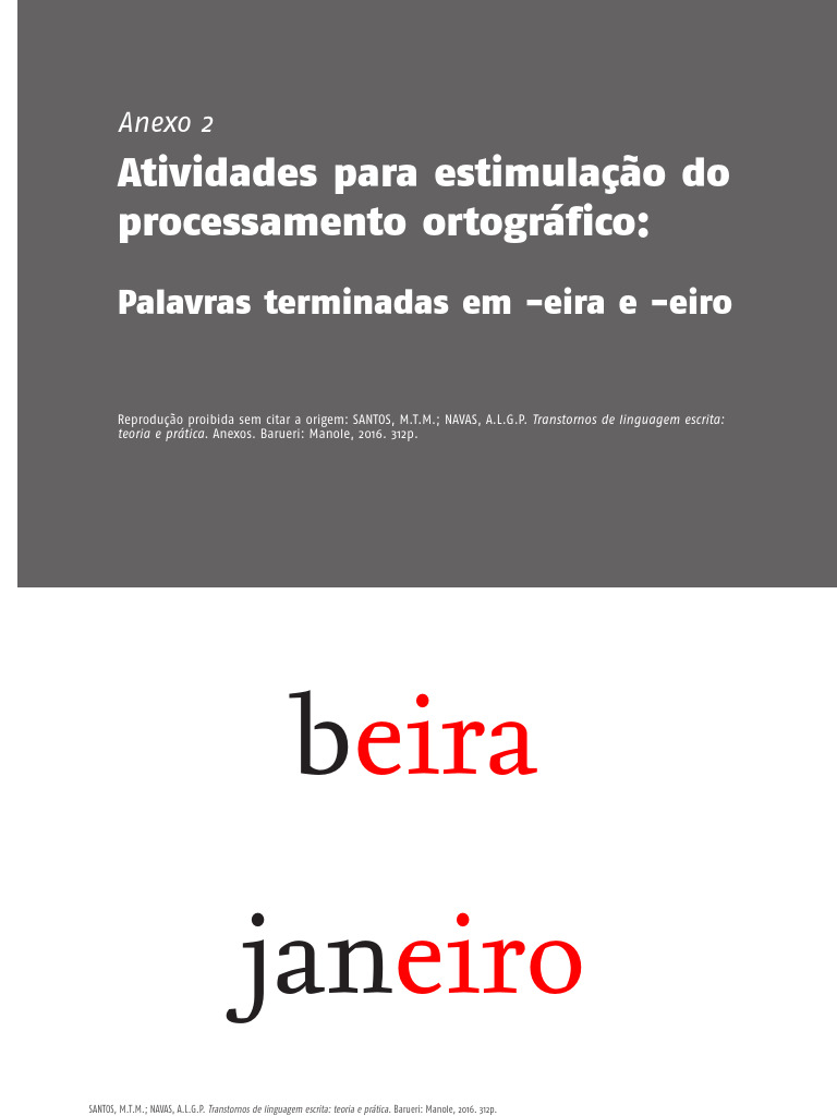 Palavras Terminadas em - Eira e - Eiro | PDF