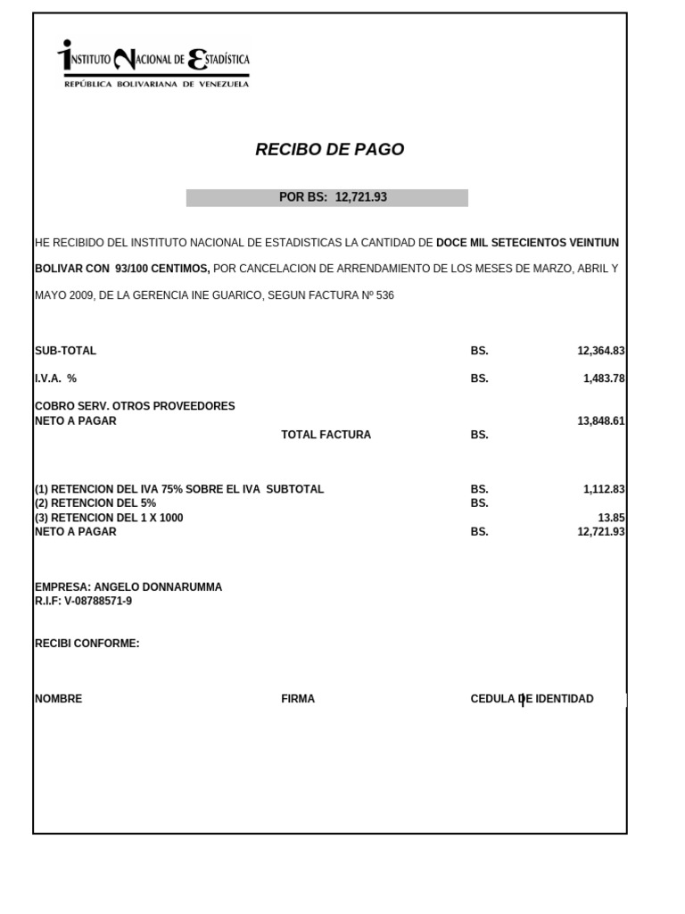 Recibo de Arrendamiento | PDF