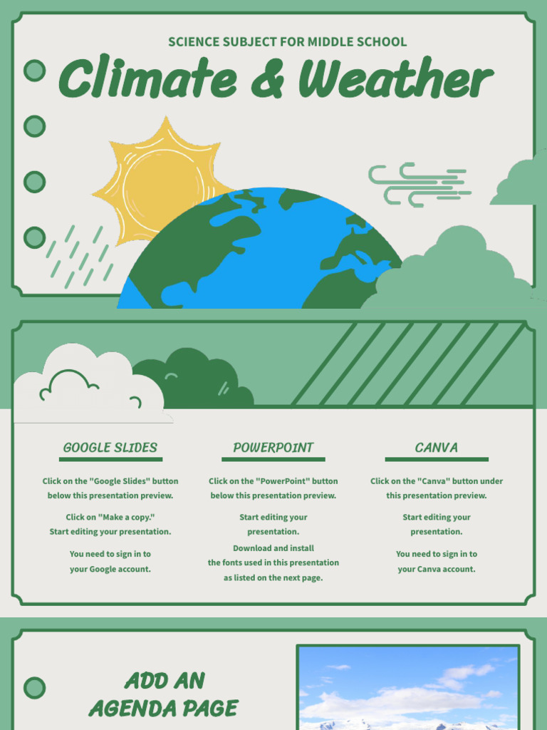 Green Vintage Notebook Science Subject For Middle School Climate and ...