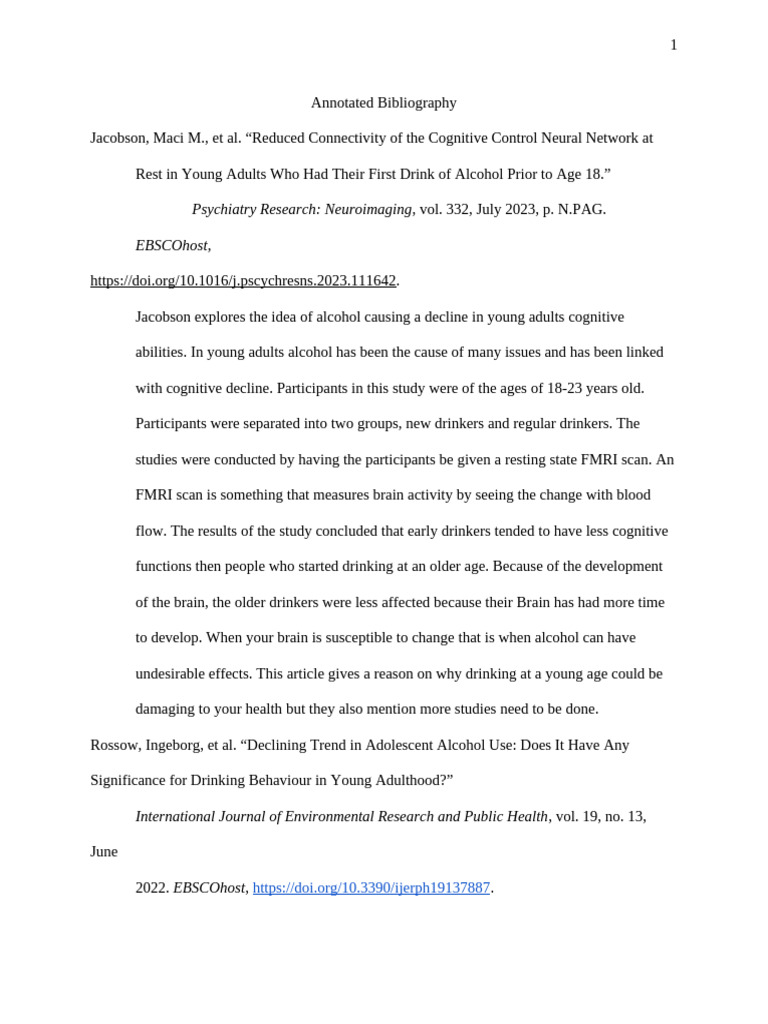 Annotated Bibliography | PDF