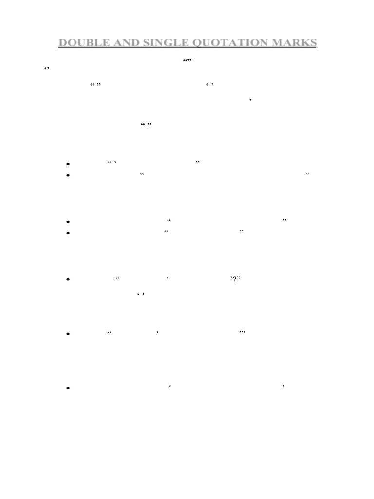 Difference Between Double and Single Quotation Marks | PDF