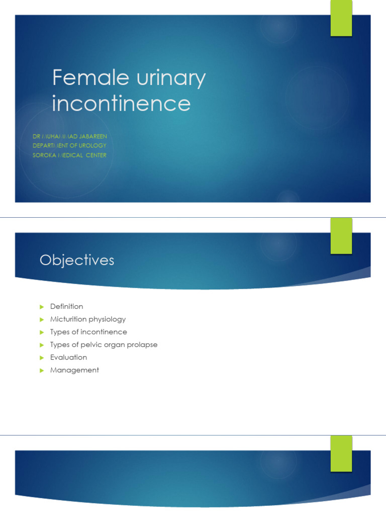 Understanding Female Urinary Incontinence | PDF | Urinary Incontinence ...