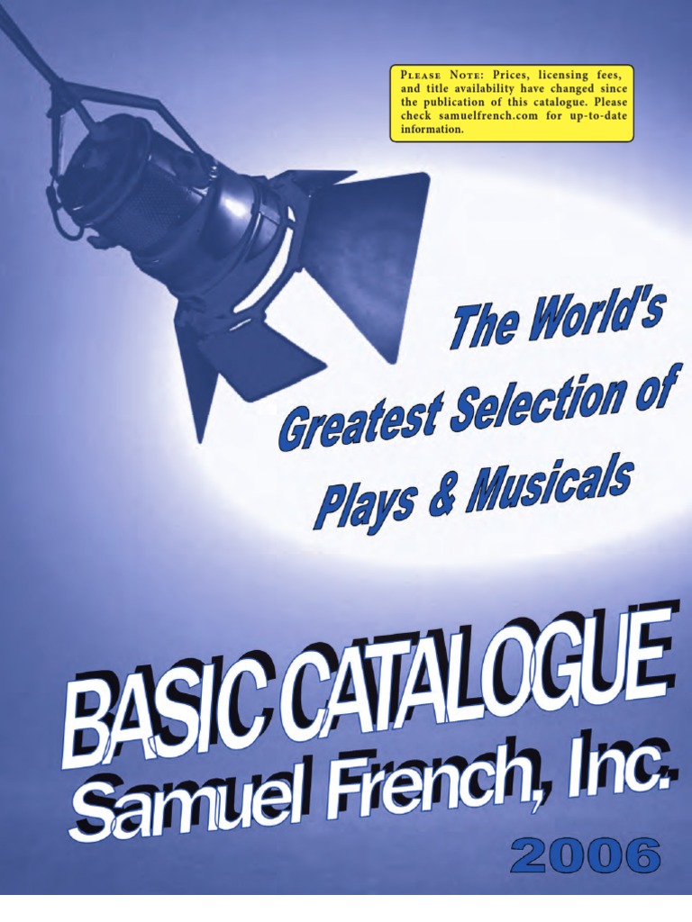 Sam French Catalog PDF Musical Theatre License picture