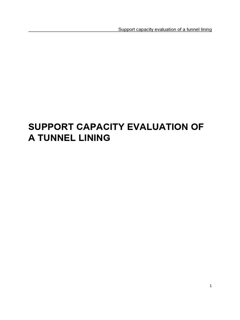 Support Capacity Evaluation of A Tunnel Lining | PDF