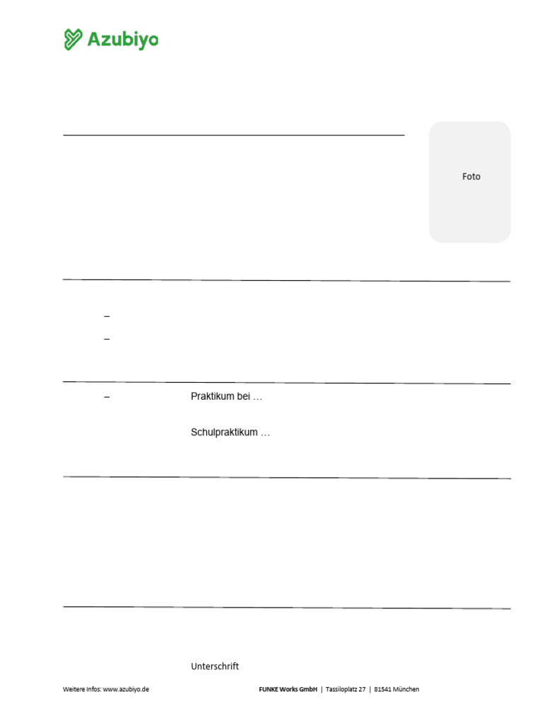 Azubiyo Vorlage Lebenslauf Klassisch PDF