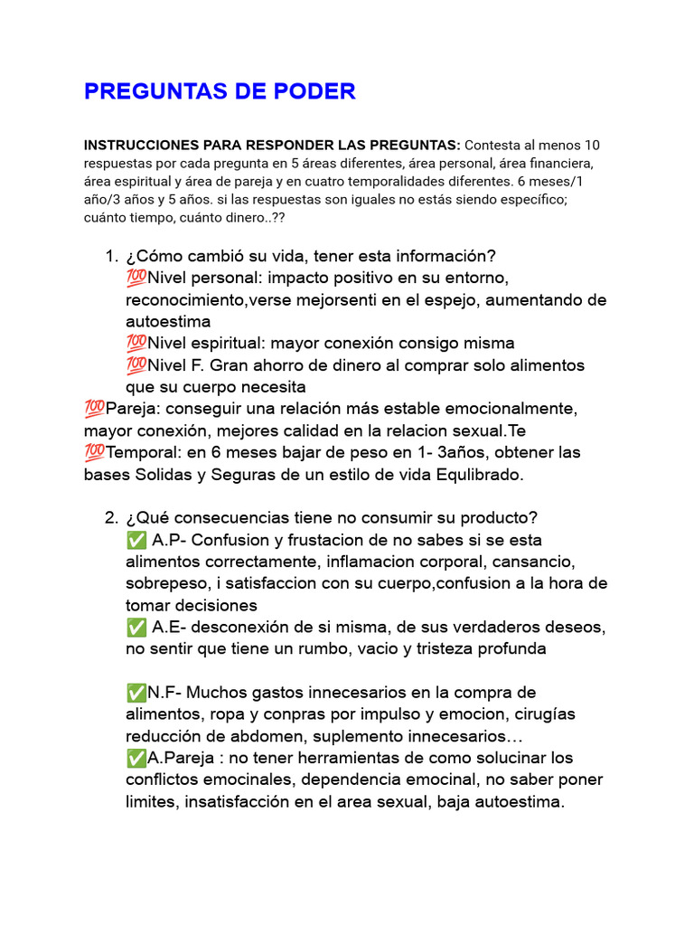 Preguntas de Poder | PDF