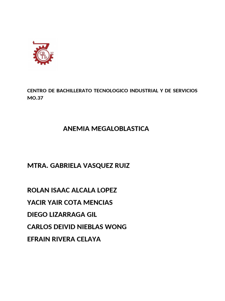 Anemia megaloblastica pdf