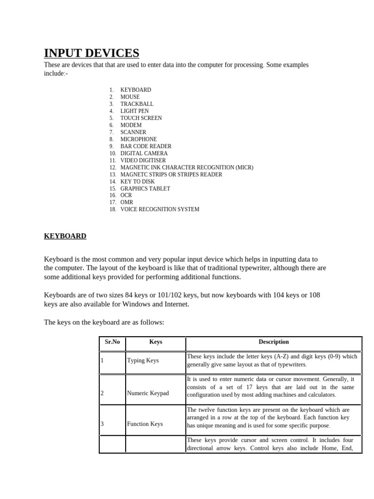 Input Devices 122651 | PDF
