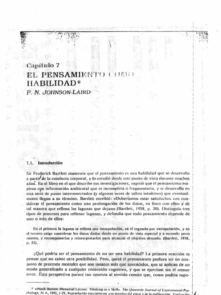 Johnson-Laird - El Pensamiento Como Habilidad. en M. Carretero y J. A ...