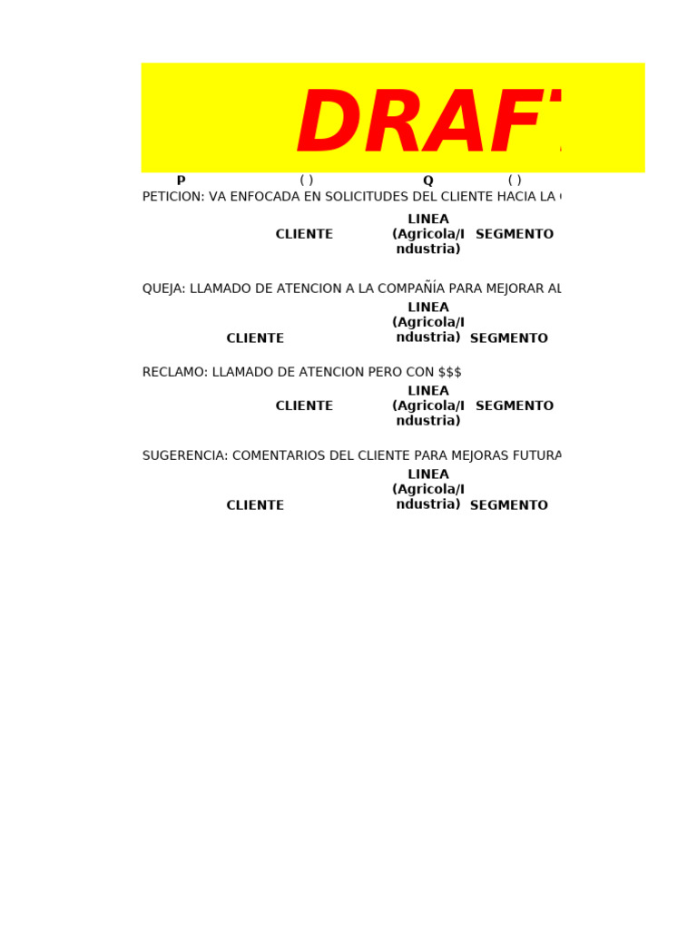 Draft Formatos | PDF