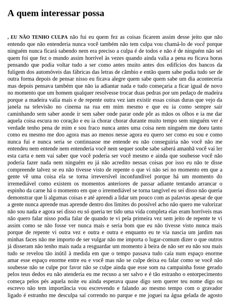 A Quem Interessar Possa - Contos Completos - Caio Fernando Abreu | PDF