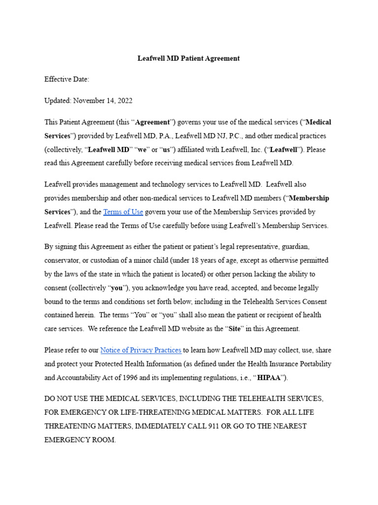 John - Wilson Patient Agreement20240826 1 x0pb5t | PDF