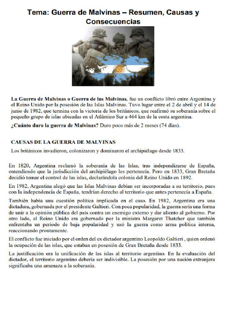 Causas y Consecuencias de La Guerra | PDF