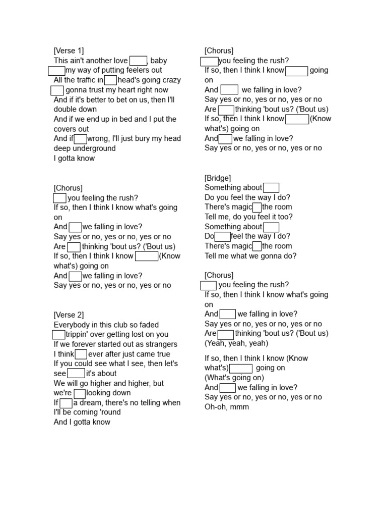 Yes or no lyrics pdf