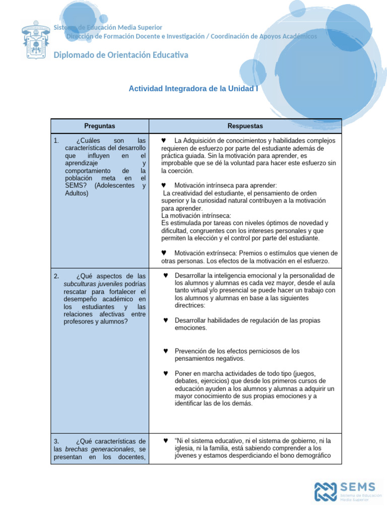 Activ - Integradora Unidad 1 | PDF