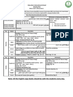 Education International School Weekly Plan: English