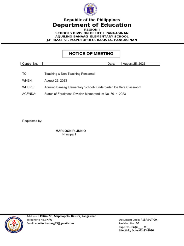 Notice of Meeting | PDF