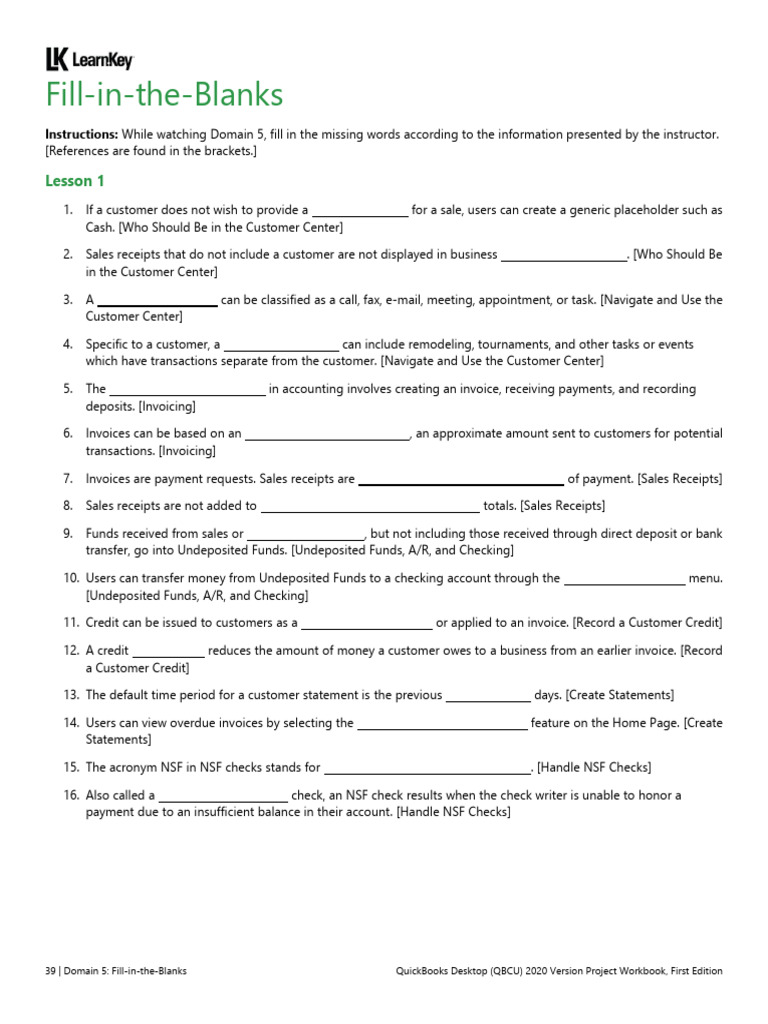 Quickbooks desktop qbcu 2020 version d5 l1 projects pdf