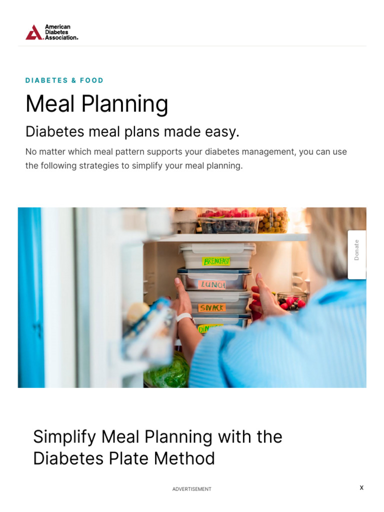 Diabetes Meal Planning - ADA | PDF | Diabetes | Carbohydrates