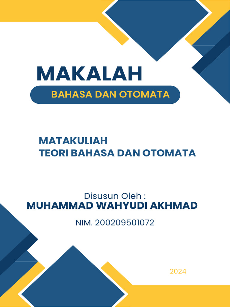 Teori Bahasa dan Otomata dalam Ilmu Komputer | PDF