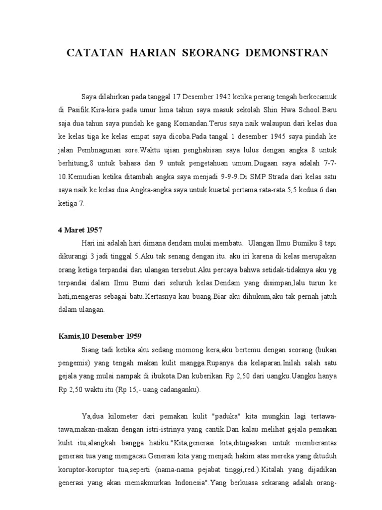 Catatan Harian Seorang Demonstran