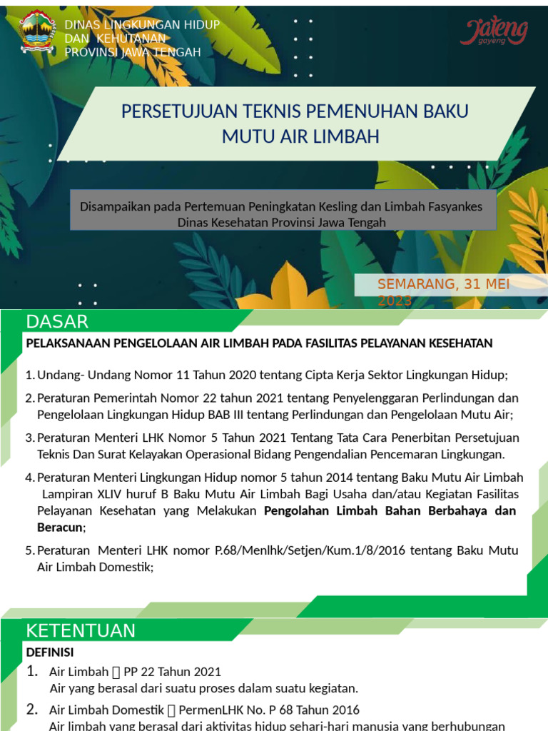Peningkatan Kesling Dan Limbah Fasyankes | PDF