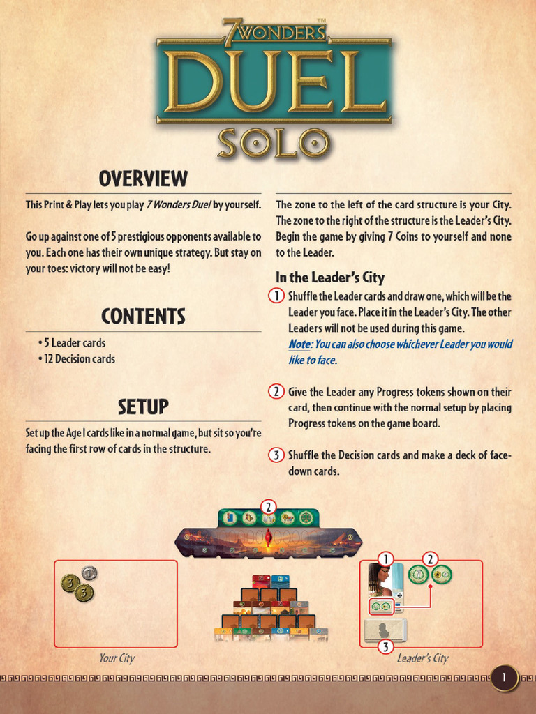 Duel Solo Rules | PDF