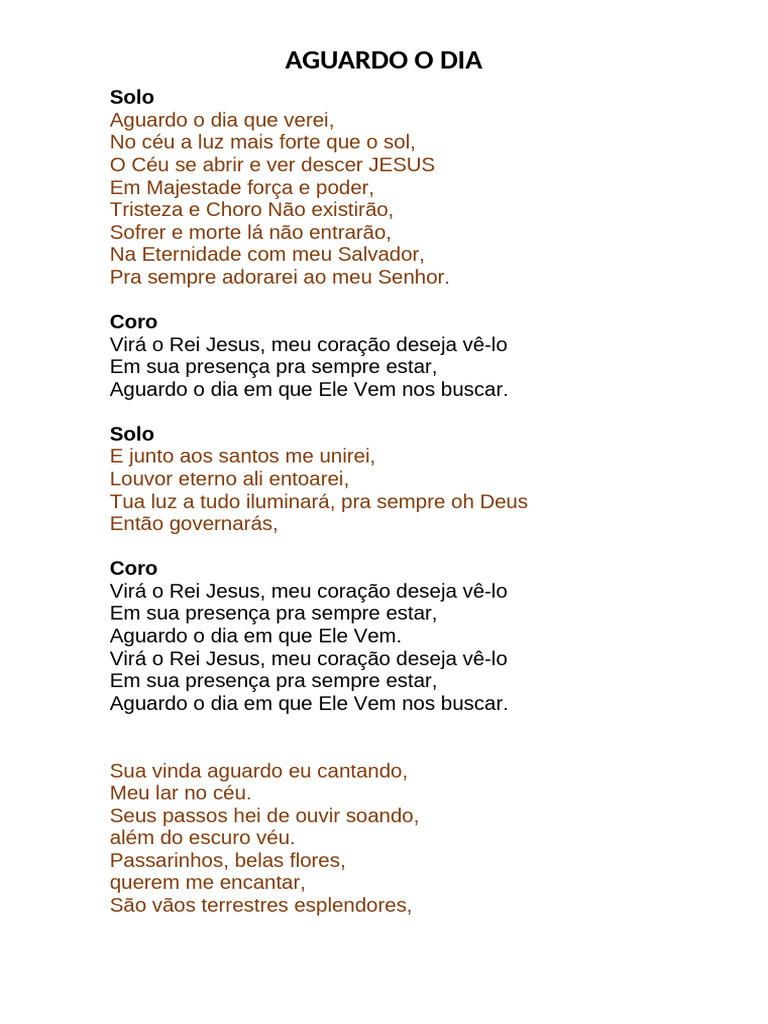 Aguardo o Dia | PDF