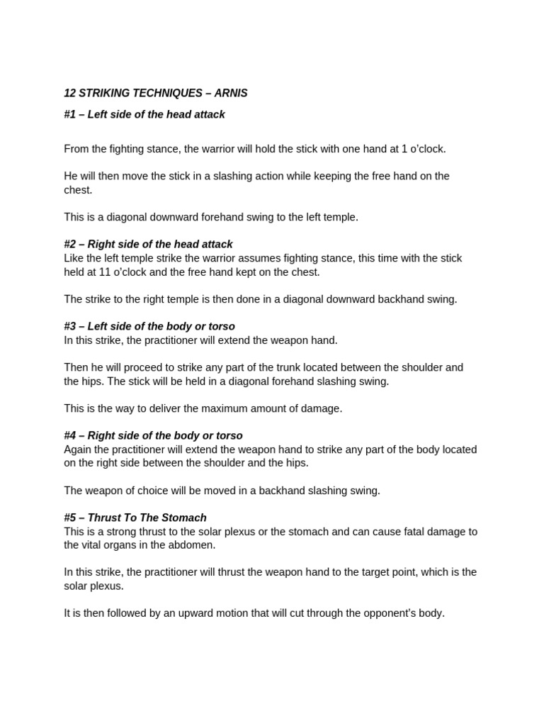 Pe Striking Techniques Pdf