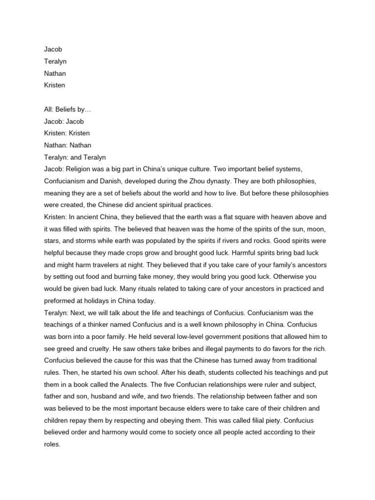 Beliefs Social Studies Script | PDF