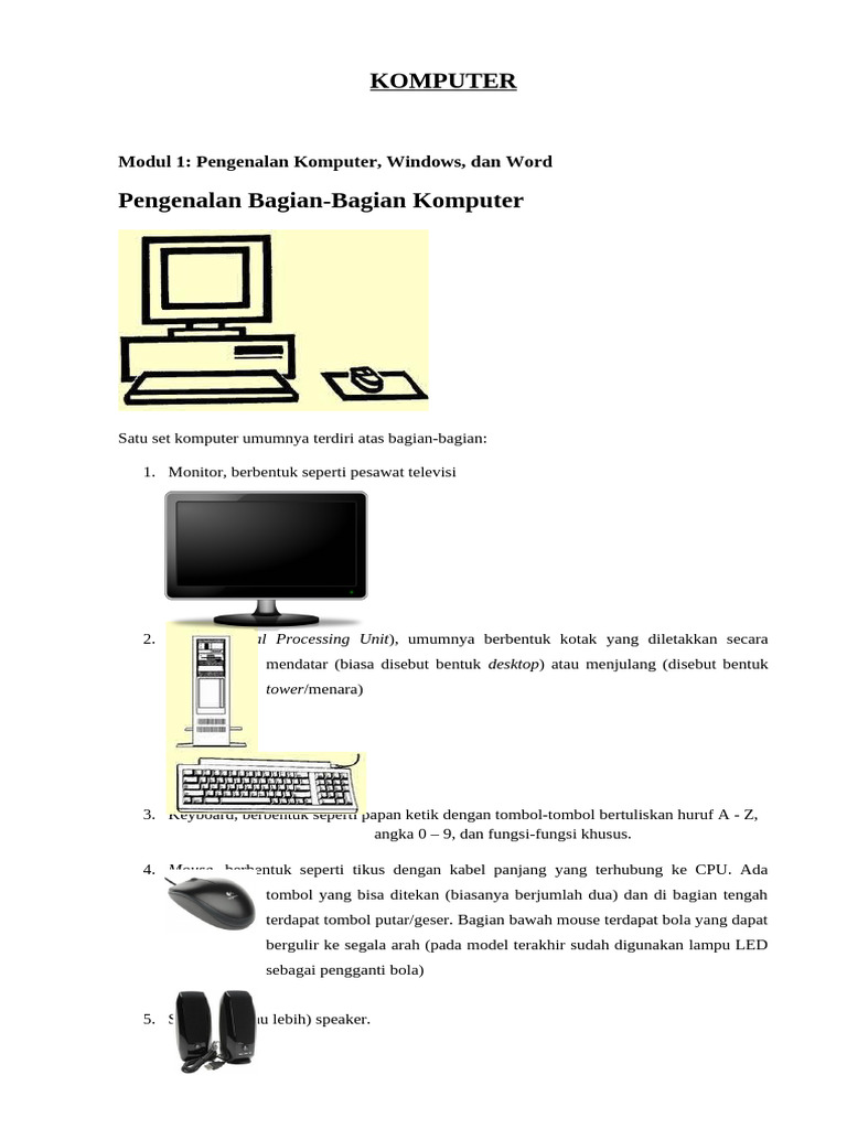 Pengenalan Komputer Untuk Anak Dan Pemul | PDF