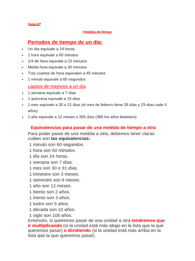 Guía de Conversión de Unidades de Tiempo | PDF | Crecimiento personal y ...
