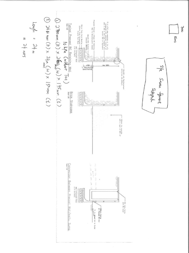 L-Shape Retaining Wall Layout Site Sama Square | PDF