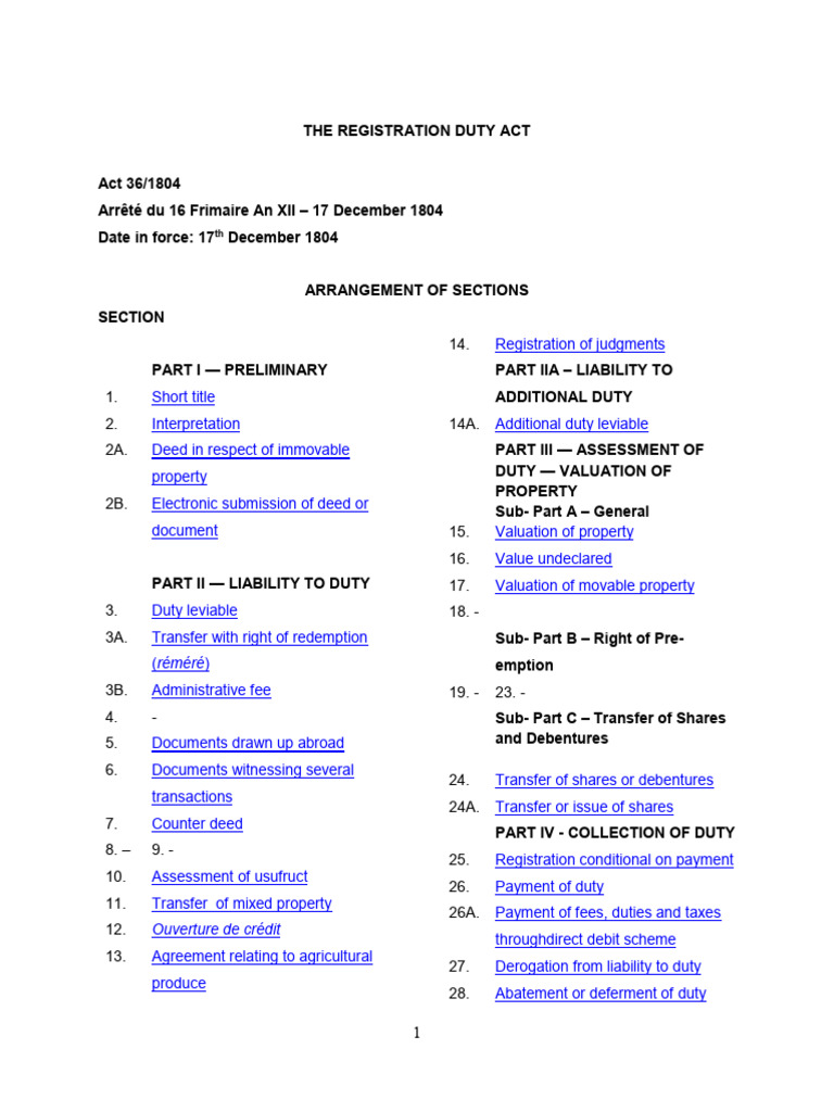 The Registration Duty Act | PDF