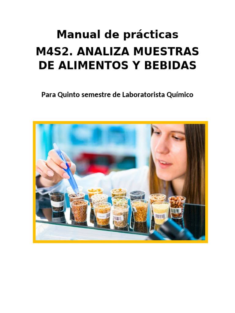 S2 analiza muestras de alimentos y bebidas manual pdf