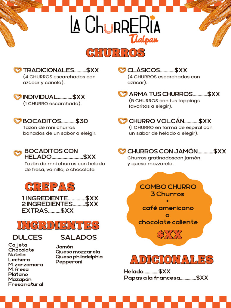 Menú Churreria | PDF