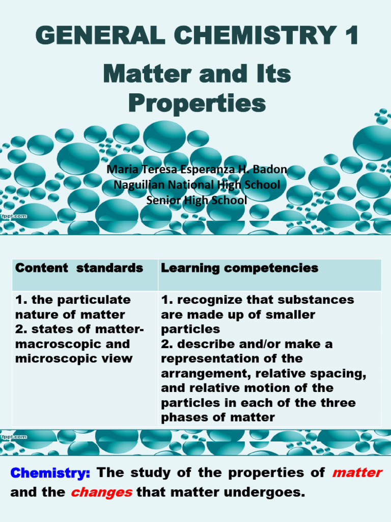 GENCHEM1-M1 - Matter and Its Properties | PDF