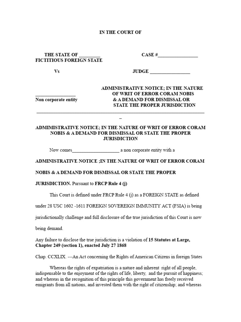 Template For Dismiss Under FSIA With Definitions | PDF