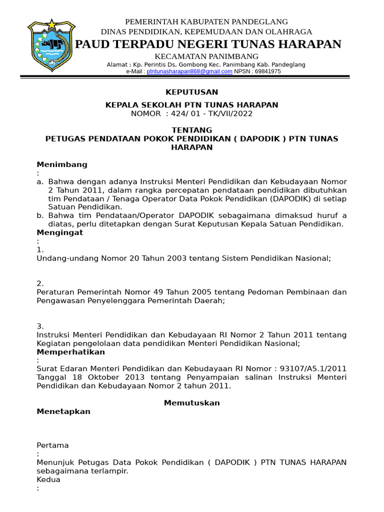 Sk Operator Dian Ayu Ratna Sari Pdf