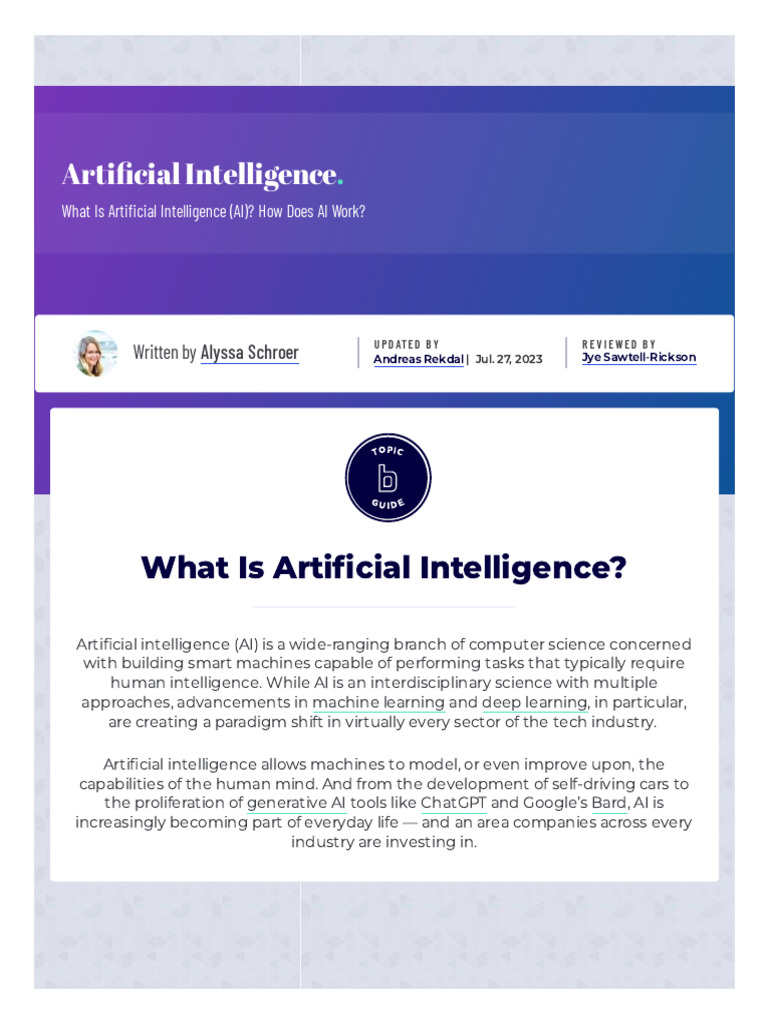 Artificial intelligence definition basics of ai pdf
