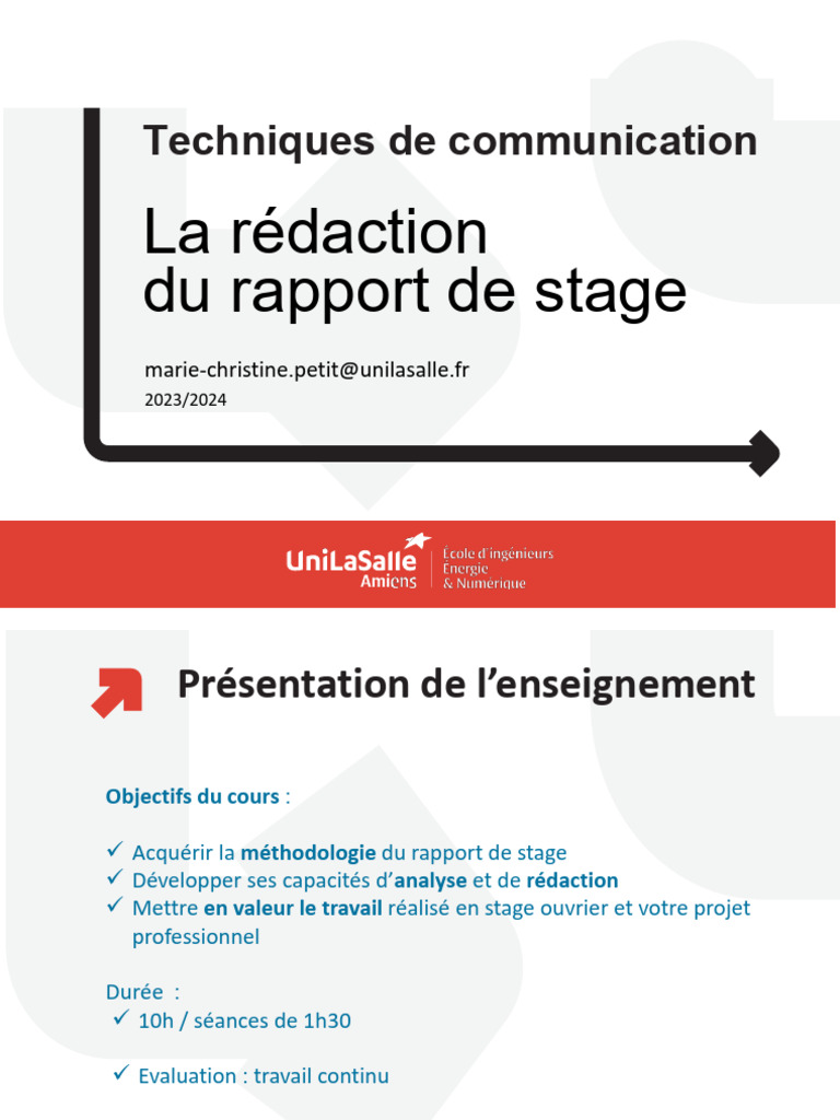 Rédiger Un Rapport de Stage - Version Mai 2024 | PDF