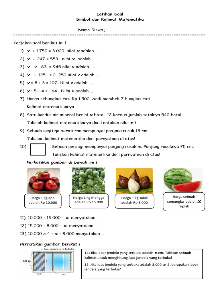 Latihan Soal Matematika Pdf
