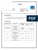 Resume Format For Freshers