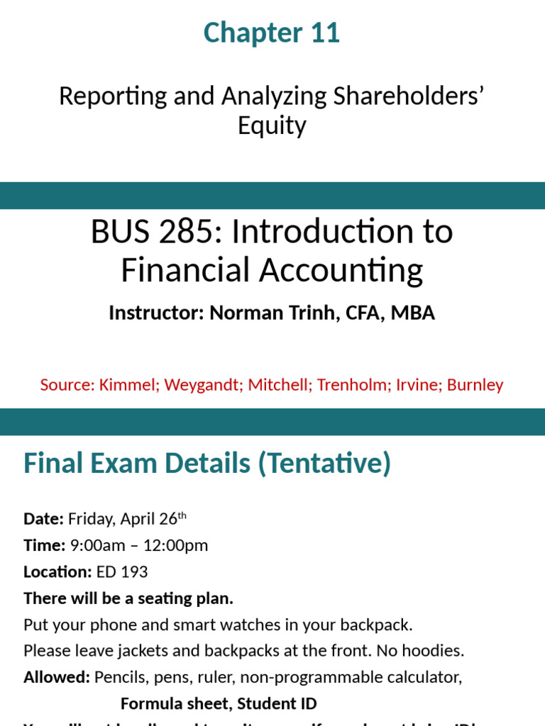 BUS 285 Chapter 11 Slides | PDF